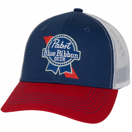 Pabst Blue Ribbon Embroidered Mesh Trucker Hat
